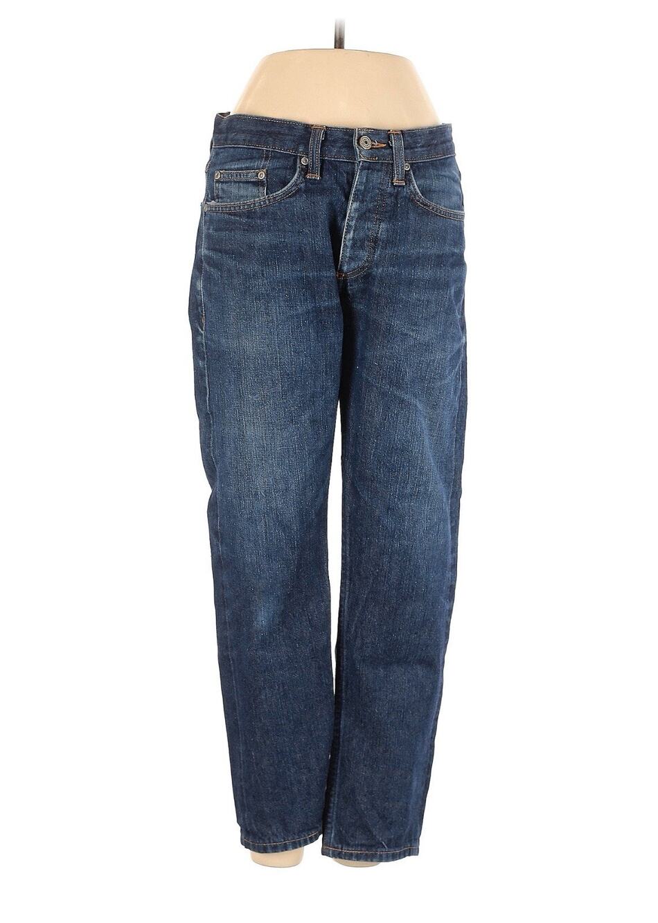 Gustin Selvedge Jeans Men Blue Raw Denim Slim Button Fly USA 29 X 25